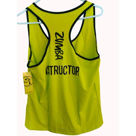 Zumba Dance Instructor Racerback Tank Top Neon Green Black XXL Dance Joy New - Picture 3 of 13